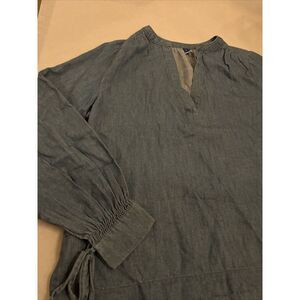 Old Navy Top Womens S Long Sleeves Blue‎ Denim Jean Blouse Shirt Relax Spring